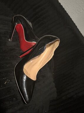 Black Patent High Heel Pumps with Red Sole - Women